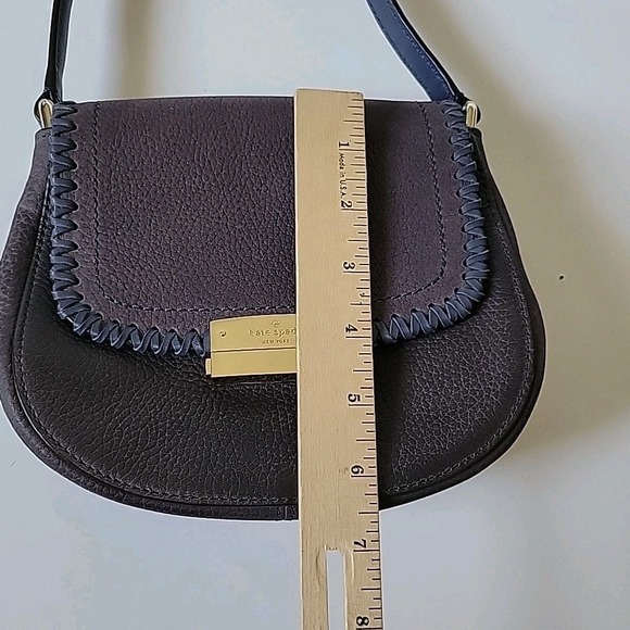 Kate Spade Adalise Crossbody Saddlebag Purple Pebbled Leather Chic Elevated - Picture 11 of 15